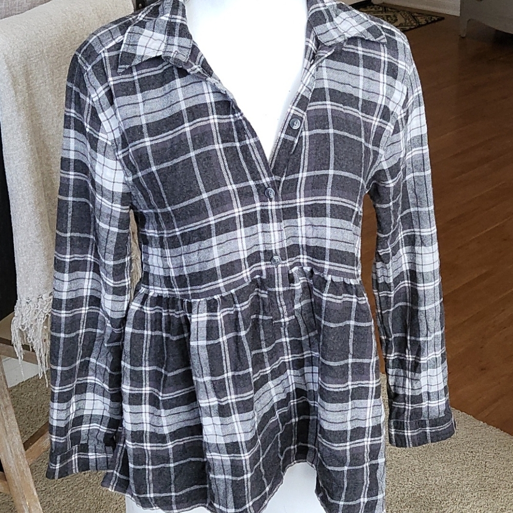 American Eagle Plaid Button Tunic - image 2